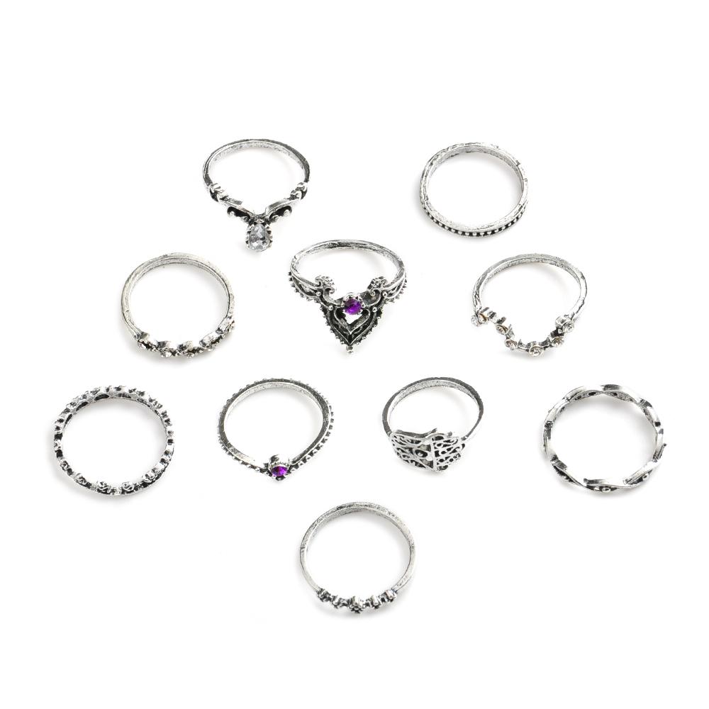 Purple Goddess Ring Set - Floral Fawna