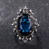 Vintage Style Sapphire Silver Ring - Floral Fawna
