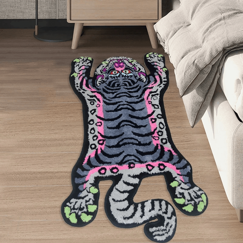 Vibrant Leopard Floor Mat - Floral Fawna