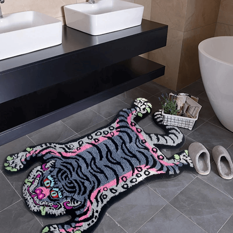 Vibrant Leopard Floor Mat - Floral Fawna