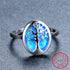 Silver Tree of Life Opal Ring - Floral Fawna