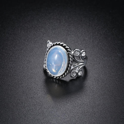 Tibetan Inspired Moonstone Ring - Floral Fawna