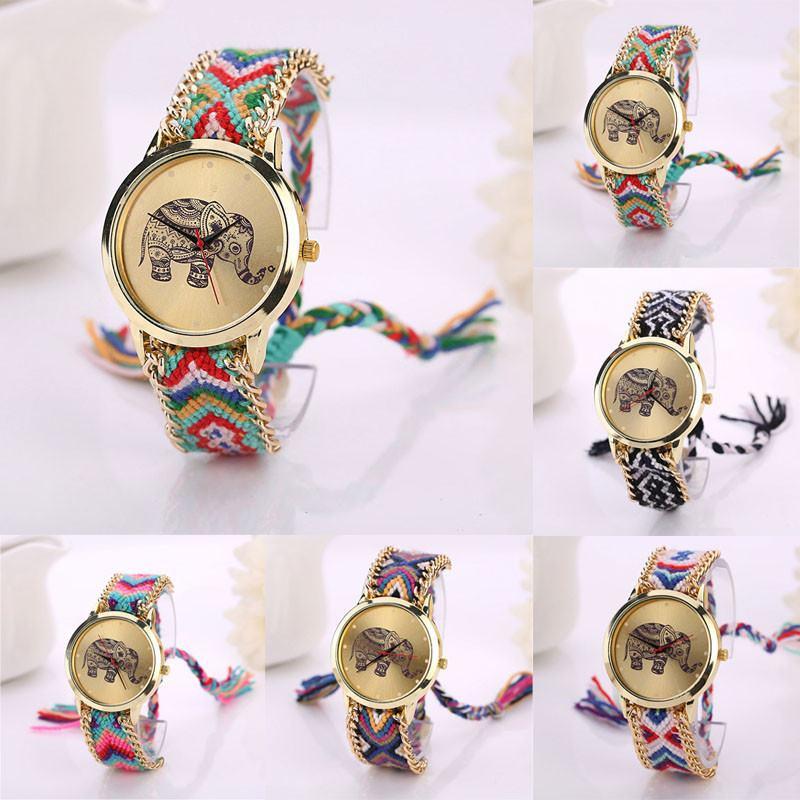 Boho Elephant Braided Watch - Floral Fawna