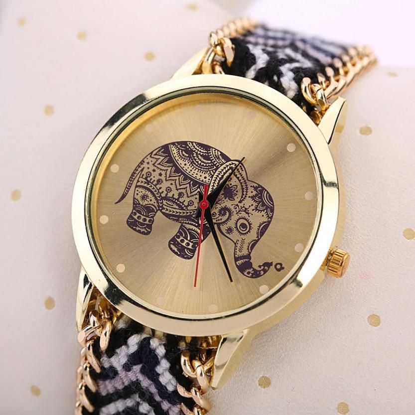 Boho Elephant Braided Watch - Floral Fawna