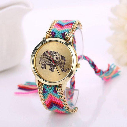 Boho Elephant Braided Watch - Floral Fawna