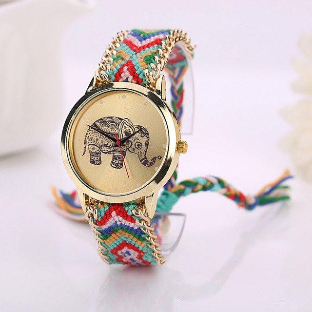 Boho Elephant Braided Watch - Floral Fawna