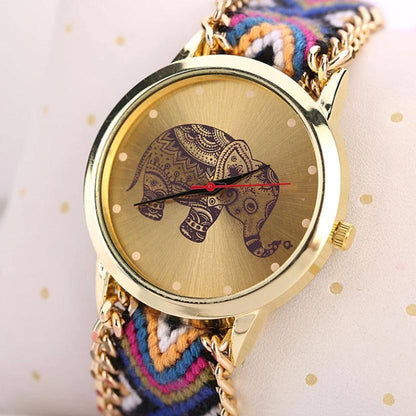 Boho Elephant Braided Watch - Floral Fawna