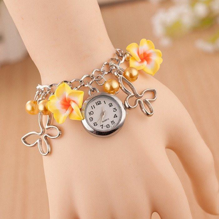 Butterflies &amp; Flowers Bracelet Watch - Floral Fawna